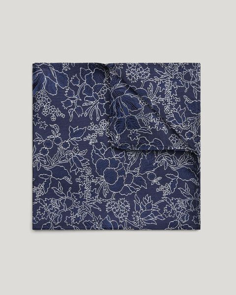 Floral Jacquard Silk Pocket Square 